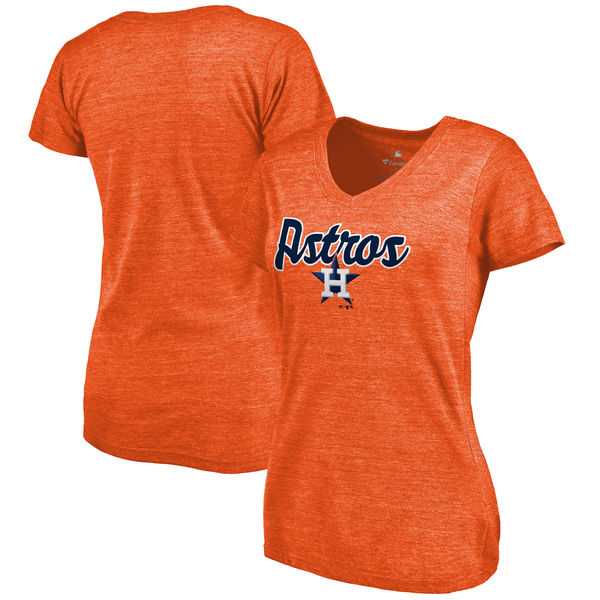 Women's Houston Astros Freehand V Neck Slim Fit Tri Blend T-Shirt Orange FengYun,We sell and wholesale Women's Houston Astros Freehand V Neck Slim Fit Tri Blend T-Shirt Orange FengYun on line form chian!